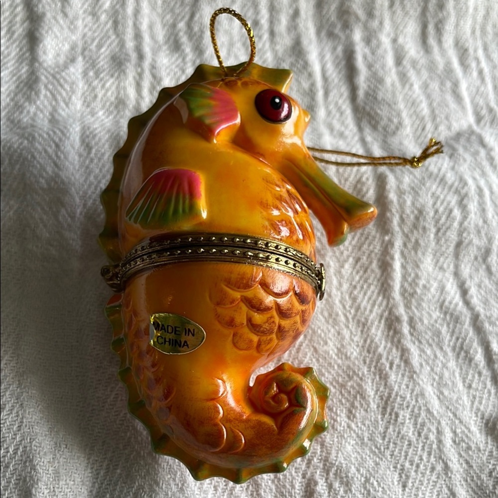 Orange Seahorse Trinket Box - Picture 1 of 5